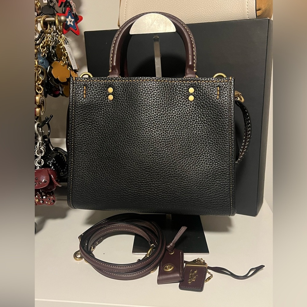 Coach Rogue 25 black and oxblood MTO